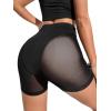 imageOYOANGLE Womens Sheer Mesh High Waist Biker Shorts Skinny Short Leggings Slip ShortsBlack