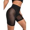 imageOYOANGLE Womens Sheer Mesh High Waist Biker Shorts Skinny Short Leggings Slip ShortsBlack