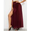 imageOYOANGLE Womens Sheer Mesh Hight Waist Split Beach Cover Up Long SkirtBurgundy