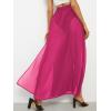 imageOYOANGLE Womens Sheer Mesh Hight Waist Split Beach Cover Up Long SkirtHot Pink