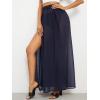 imageOYOANGLE Womens Sheer Mesh Hight Waist Split Beach Cover Up Long SkirtNavy Blue
