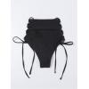 imageOYOANGLE Womens Tie Side Bikini Bottoms Lace Up High Waisted Bathing Suit BottomBlack