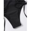 imageOYOANGLE Womens Tie Side Bikini Bottoms Lace Up High Waisted Bathing Suit BottomBlack