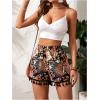 imageOYOANGLE Womens Tribal Print Tassel Loose Shorts Elastic High Waist Wide Leg Casual Shorts Boho Beach ShortsMulticolor