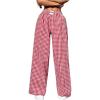 imageOYOANGLE Womens Gingham Wide Leg Y2K Long PantsRed