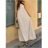imageOYOANGLE Womens Color Block Criss Cross Sleeveless Flowy Maxi Dress Beach Vacation DressesKhaki