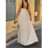 imageOYOANGLE Womens Color Block Criss Cross Sleeveless Flowy Maxi Dress Beach Vacation DressesKhaki