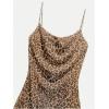 imageOYOANGLE Womens Leopard Print Draped Mini Cami Night Dresses NightgownsKhaki