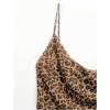 imageOYOANGLE Womens Leopard Print Draped Mini Cami Night Dresses NightgownsKhaki