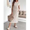 imageOYOANGLE Womens Maternity Cap Sleeve Midi Dress Textured Tie Front Pregnancy T Shirt DressesApricot