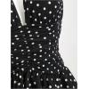 imageOYOANGLE Womens Polka Dots A Line Mini Halter Top Dress Backless Ruched Layered Ruffle DressesBlack and White