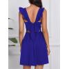imageOYOANGLE Womens Tie Back Square Neck Ruffle Strap Sleeveless A Line Flare Flowy Lightweight Summer Short DressRoyal Blue