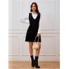 imageOYOANGLE Womens V Neck Sleeveless Knitted Solid Short Sweater Dress with PocketsDeep Black
