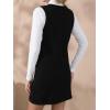 imageOYOANGLE Womens V Neck Sleeveless Knitted Solid Short Sweater Dress with PocketsDeep Black