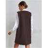imageOYOANGLE Womens V Neck Sleeveless Knitted Solid Short Sweater Dress with PocketsDeep Brown
