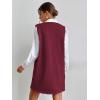 imageOYOANGLE Womens V Neck Sleeveless Knitted Solid Short Sweater Dress with PocketsDeep Red
