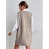 imageOYOANGLE Womens V Neck Sleeveless Knitted Solid Short Sweater Dress with PocketsKhaki