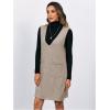 imageOYOANGLE Womens V Neck Sleeveless Knitted Solid Short Sweater Dress with PocketsKhaki