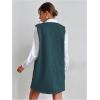 imageOYOANGLE Womens V Neck Sleeveless Knitted Solid Short Sweater Dress with PocketsLake Green