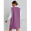 imageOYOANGLE Womens V Neck Sleeveless Knitted Solid Short Sweater Dress with PocketsLight Purple