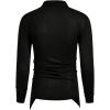 imageOYOANGLE Mens Long Sleeve Pile Heap Collar Pullover Top Irregular Hem Vintage Punk Tee TopsBlack