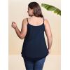 imageOYOANGLE Casual Loose Tops for Women Plus Size Sleeveless Spaghetti Strap Lace Trim Tank TopBlue