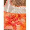 imageOYOANGLE Girls Boho Floral Print Sleeveless Halter Crop Tank Top Beach Vacation Camisole TopsOrange