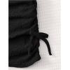 imageOYOANGLE Girls Drawstring Side Short Sleeve Dress Textured Ruched Pencil Short DressesBlack