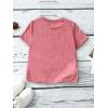imageOYOANGLE Girls Heart Print Short Sleeve Round Neck TShirt Funny Graphic Tees Cute TopDusty Pink