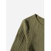 imageOYOANGLE Girls Long Sleeve Ribbed Knit Drawstring Side Ruched Bodycon Short DressArmy Green