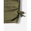 imageOYOANGLE Girls Long Sleeve Ribbed Knit Drawstring Side Ruched Bodycon Short DressArmy Green