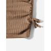 imageOYOANGLE Girls Long Sleeve Ribbed Knit Drawstring Side Ruched Bodycon Short DressBrown