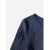 imageOYOANGLE Girls Long Sleeve Ribbed Knit Drawstring Side Ruched Bodycon Short DressNavy Blue