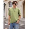 imageOYOANGLE Mens Textured Half Sleeve Loose Casual Tee Shirt Crew Neck Drop Shoulder Top StreetwearLight Green