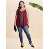 imageOYOANGLE Plus Size Cami Tops for Women Summer Sleeveless Lace Trim Tank TopBurgundy