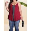imageOYOANGLE Plus Size Cami Tops for Women Summer Sleeveless Lace Trim Tank TopBurgundy