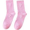 imageOYOANGLE Womens 1 Pair Cute Cartoon Print Crew Socks Simple Casual Lightweight SocksPink Heart Print