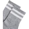 imageOYOANGLE Womens 2 Pairs Striped Trim Casual Crew Socks Simple Mid Calf Socks2pcsgrey