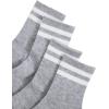 imageOYOANGLE Womens 2 Pairs Striped Trim Casual Crew Socks Simple Mid Calf Socks2pcsgrey