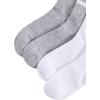 imageOYOANGLE Womens 2 Pairs Striped Trim Casual Crew Socks Simple Mid Calf SocksGreyWhite