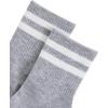 imageOYOANGLE Womens 2 Pairs Striped Trim Casual Crew Socks Simple Mid Calf SocksGreyWhite