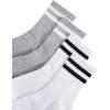 imageOYOANGLE Womens 2 Pairs Striped Trim Casual Crew Socks Simple Mid Calf SocksGreyWhite