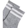 imageOYOANGLE Womens 2 Pairs Striped Trim Casual Crew Socks Simple Mid Calf SocksLight Greyblack