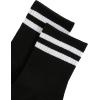 imageOYOANGLE Womens 2 Pairs Striped Trim Casual Crew Socks Simple Mid Calf SocksLight Greyblack