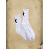 imageOYOANGLE Womens 2 Pairs Striped Trim Casual Crew Socks Simple Mid Calf SocksWhite Black
