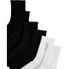 imageOYOANGLE Womens 3 Pairs Cable Knit Casual Crew Socks Stretchy Solid Simple SocksBlack and White