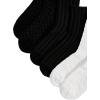 imageOYOANGLE Womens 3 Pairs Cable Knit Casual Crew Socks Stretchy Solid Simple SocksBlack and White