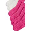 imageOYOANGLE Womens 3 Pairs Cable Knit Casual Crew Socks Stretchy Solid Simple SocksHot Pink White