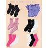 imageOYOANGLE Womens 3 Pairs Cable Knit Casual Crew Socks Stretchy Solid Simple SocksHot Pink White