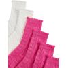 imageOYOANGLE Womens 3 Pairs Cable Knit Casual Crew Socks Stretchy Solid Simple SocksHot Pink White